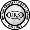 Sello oficial de certificación ISO 27001, asegurando gestión de seguridad de la información